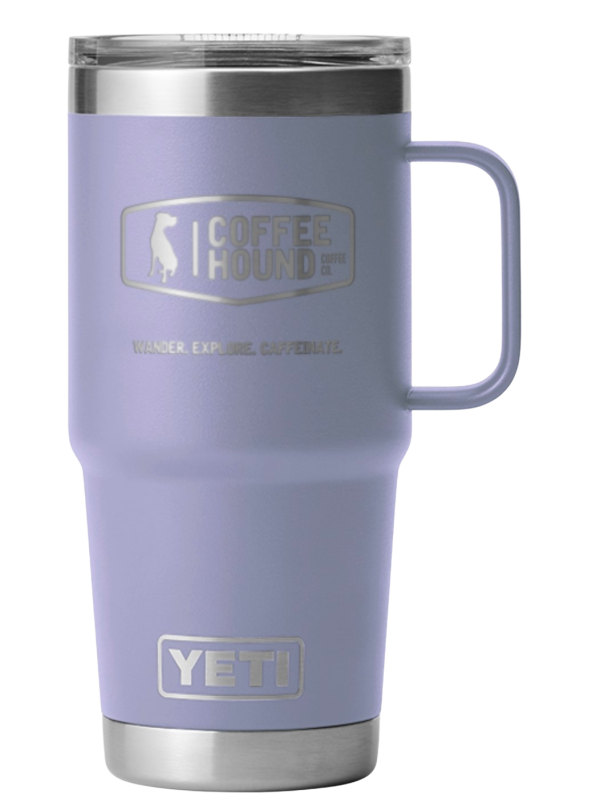 his sleek and stylish travel mug branded with Coffee Hound Logo is designed to keep your coffee steaming hot or icy cold, no matter where life takes you. Take your morning coffee to-go